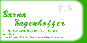 barna wagenhoffer business card